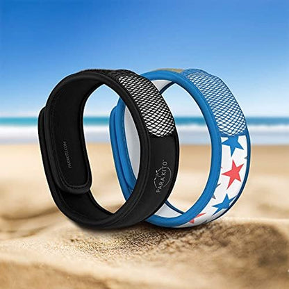 Para'Kito natural essential oil repellent pellets and wristband packaging