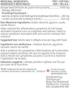 Lorna Vanderhaeghe GLA Borage Oil nutritional supplement label details