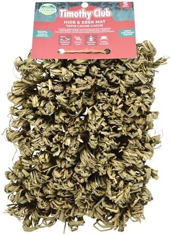 Oxbow Timothy Hay Hide & Seek Mat, Small - Rabbit & Guinea Pig Toys for Chewing & Relaxation, Enrichment for Bunny, Hamster, Chinchilla, Rat, Timothy Hay Small Animal Cage Accessories - Image 2