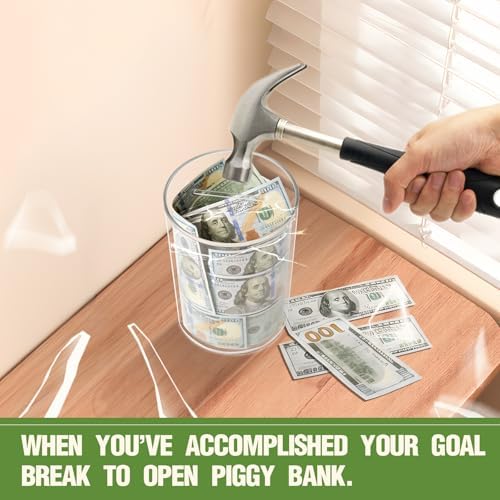 Thingrific transparent acrylic saving bank top slot view for inserting coins and cash notes