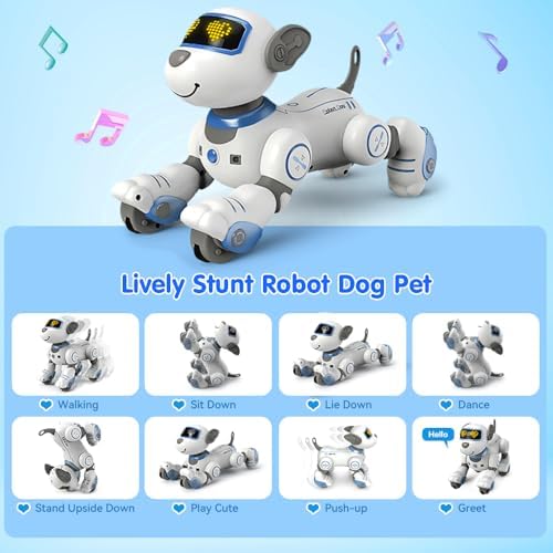 VATOS Remote Control Robot Dog Toy for Kids - Interactive Touch & Follow 17 Functions Robot Dog Pet, Programmable Smart Walking Puppy Intelligent Dancing Dog Robot Toys for Girls 3-12 Gifts - Image 3