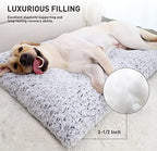 KSIIA Washable Dog Bed Deluxe Plush Dog Crate Beds Comfy Kennel Pad Anti-Slip Pet Sleeping Mat for Large, Jumbo, Medium, Small Dogs Breeds, 35" x 23", Gray - Image 4