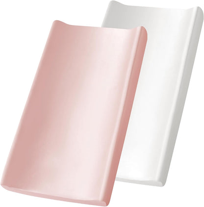 SiinvdaBZX satin changing pad cover pink and white pack front view