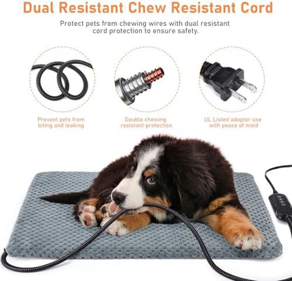INVENHO Heated Cat Bed, Waterproof Adjustable Temperature Dog Cat Heating Pad with Timer, Indoor Pet Heating Pad for Cats Dogs Electric Pads for Dogs Cats, Pet Heated Pad (S: 18" x 16") - Image 4