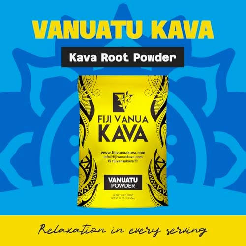Fiji Vanua Kava Vanuatu noble kava sixteen ounce bag showing product labels