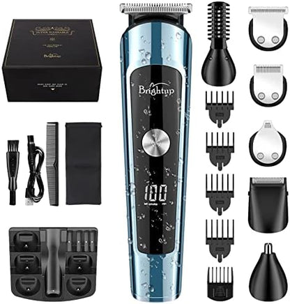 Brightup all in one grooming set with USB charging cable and travel bag