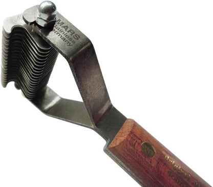 Mars Coat King grooming rake with wooden handle
