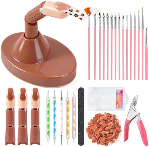 Nailwind practice fingers kit with base stand and nail tools