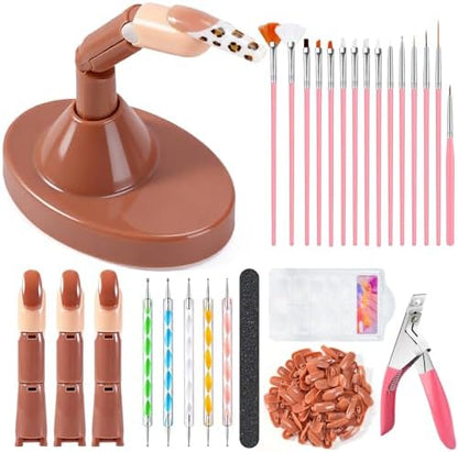 Nailwind practice fingers kit with base stand and nail tools