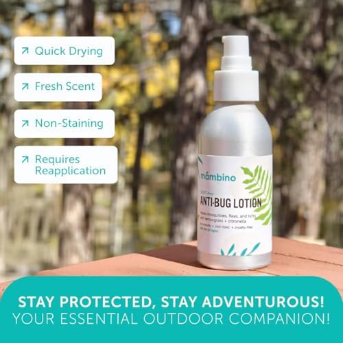 Natural ingredients illustration on Mambino Organics anti bug lotion packaging