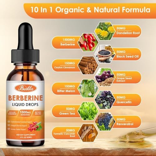 Bunkka Berberine supplement bottle label details