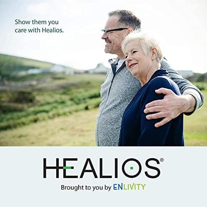 Healios supplement powder texture and grape flavor details