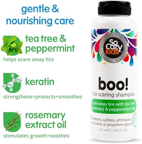 Kids hair care routine with So Cozy Lice Scaring Shampoo