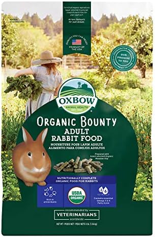 Oxbow organic rabbit pellets close up showing natural premium high fiber texture