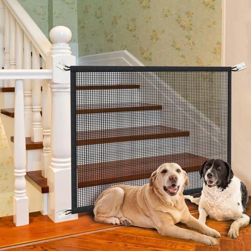Cupount pet barrier packaging with installation guide and mesh net components displayed.