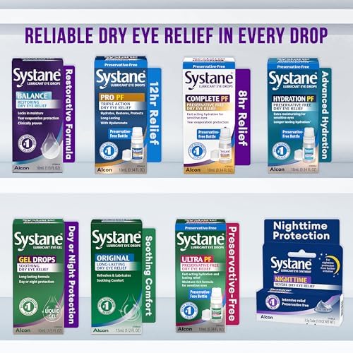 Back of the box showing instructions for Systane Balance restorative eye therapy.