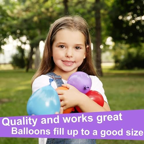 Close up view of the innovative pull out filling technology on biodegradable self sealing balloons.