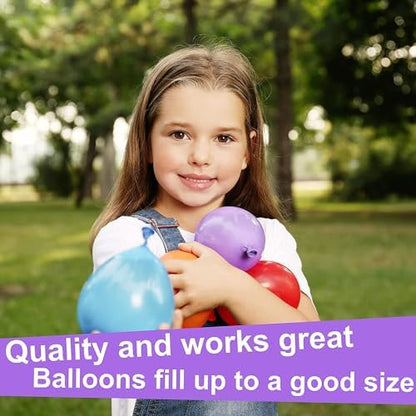 Close up view of the innovative pull out filling technology on biodegradable self sealing balloons.