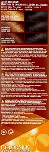 Revlon ColorSilk Black permanent hair dye color results chart