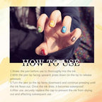 Dujuanus nail art pens used for DIY painting on acrylic nails