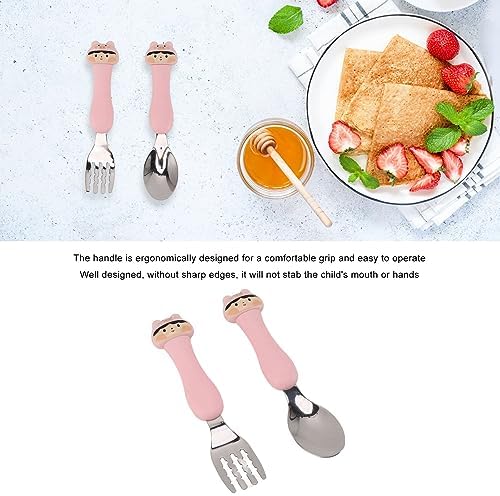 Durable 304 stainless steel spoon and fork set for kids