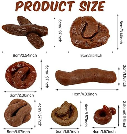 Chivao lifelike artificial poop gag props displaying seven different realistic shapes
