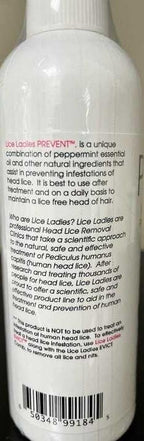 Lice Ladies packaging showing the natural peppermint-scented formula details.