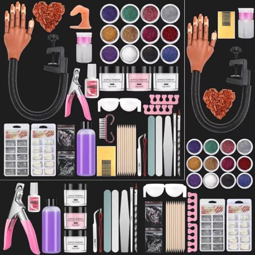 Deciniee nail practice hand with full acrylic starter kit set