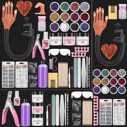 Deciniee nail practice hand with full acrylic starter kit set