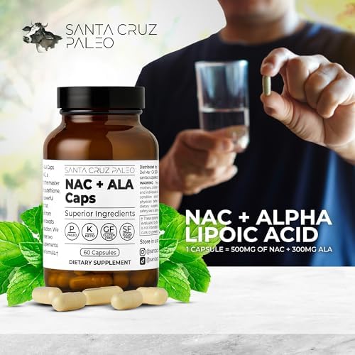 Lifestyle product view of Santa Cruz Paleo NAC and ALA dietary supplement