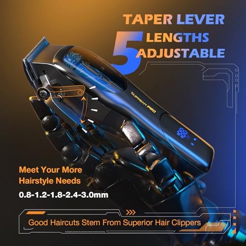 Complete premium hair cutting kit including eight metal guide combs and charging accessories