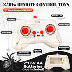 Black remote control spider toy climbing a smooth glass surface