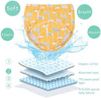 U0U baby boys and girls washable cotton training briefs laid out in a row.