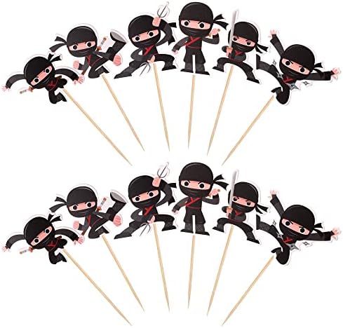 Martial arts karate and kung fu cupcake decorations on a dessert