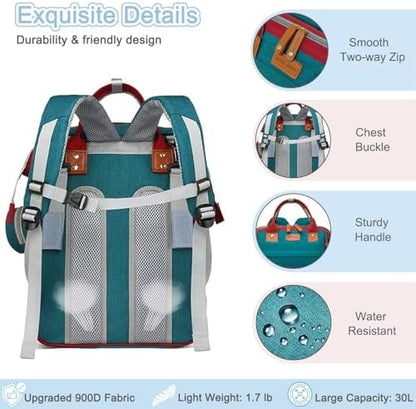 SHITIESHOU colorful diaper bag backpack with pacifier case attached