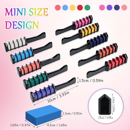 Vibrant temporary glitter hair chalk packaging with mixed colorful swatches