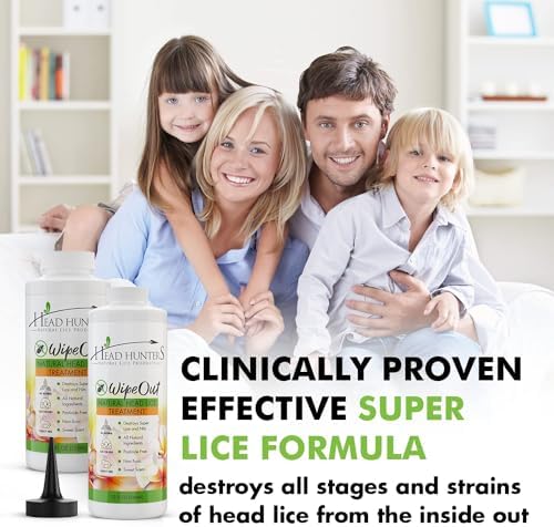 Head Hunters professional lice treatment ingredients showing botanical extracts.