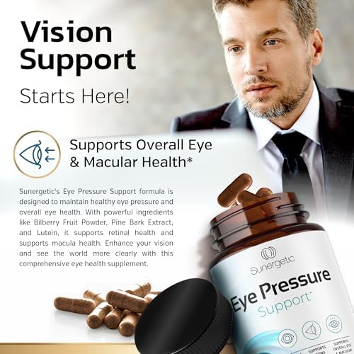Sunergetic vision support supplement bottle lifestyle angle shot