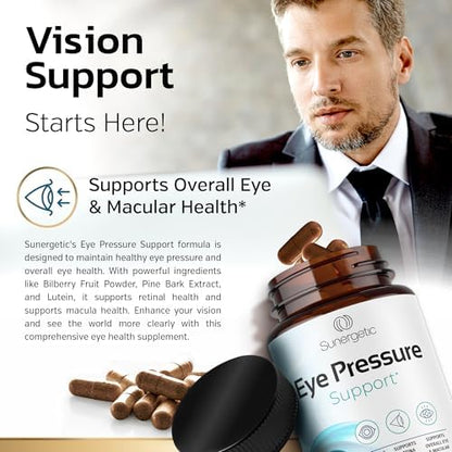 Sunergetic Premium Eye Pressure Support dietary supplement packaging