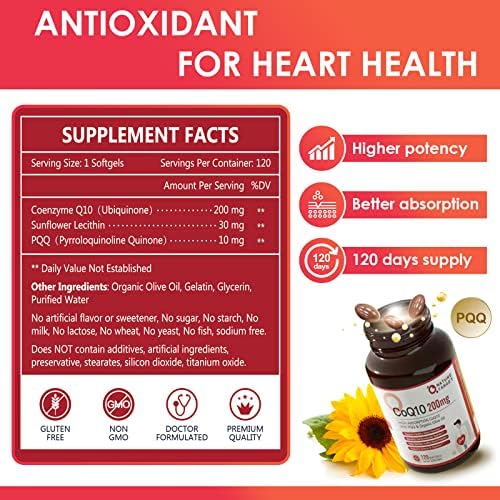 Nature Target Coenzyme Q10 and PQQ capsule details showing organic olive oil infusion.