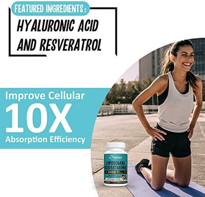 Close up of 60 Liposomal Glutathione softgels
