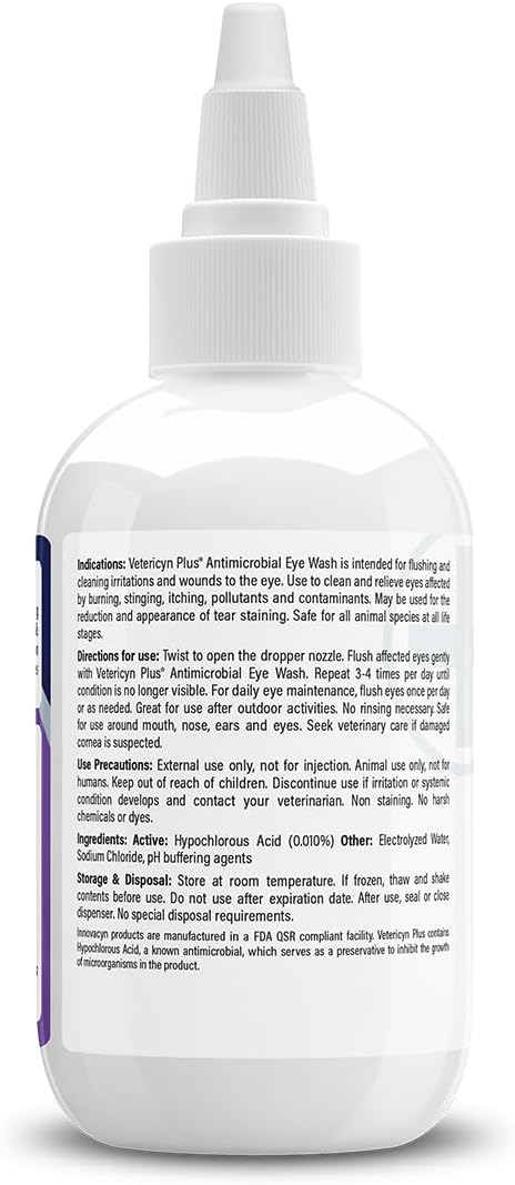 Veterinary grade eye rinse for dogs and cats