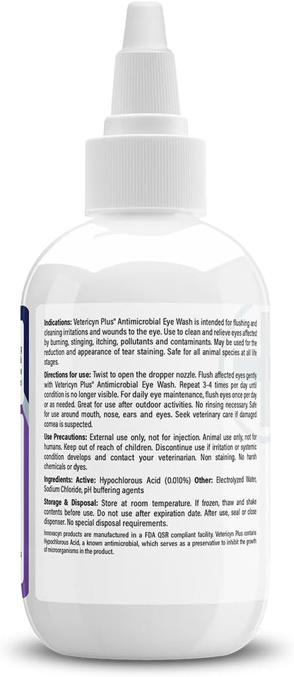 Veterinary grade eye rinse for dogs and cats