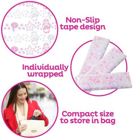 Individually wrapped travel toilet seat covers being placed into a diaper bag