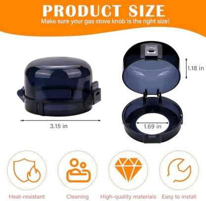 5-Pack Stove Knob Safety Covers,Upgraded Press Gas Stove Knob Locks,Durable Design Childproof Oven Knob Locks for Babies and Pets, Sticky and Easy to Install,Black - Image 5