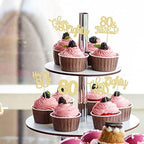 Ephlyn gold glitter cupcake toppers on chocolate muffins