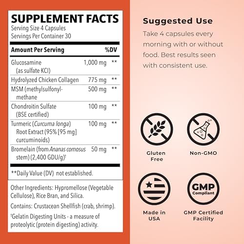 LifeSeasons Mobili-T - Joint Support Supplement - Reduces Aches & Discomforts - Increase Range of Motion - Rebuild Tissue & Cartilage - MSM Chondroitin Collagen Glucosamine & Turmeric - 120 Capsules - Image 6