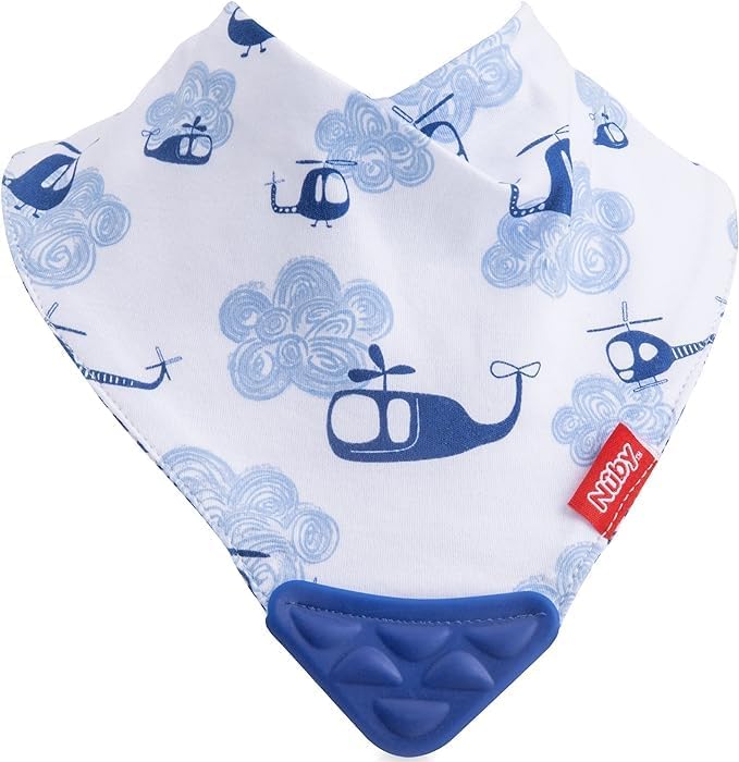 Nuby baby bib with fire engine pattern design