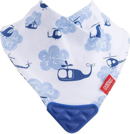 Nuby baby bib with fire engine pattern design