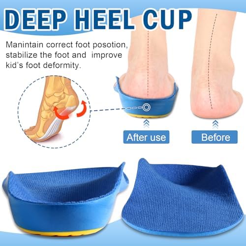 Deep U-shape heel cup design on Ailaka kids orthotic cushioning inserts